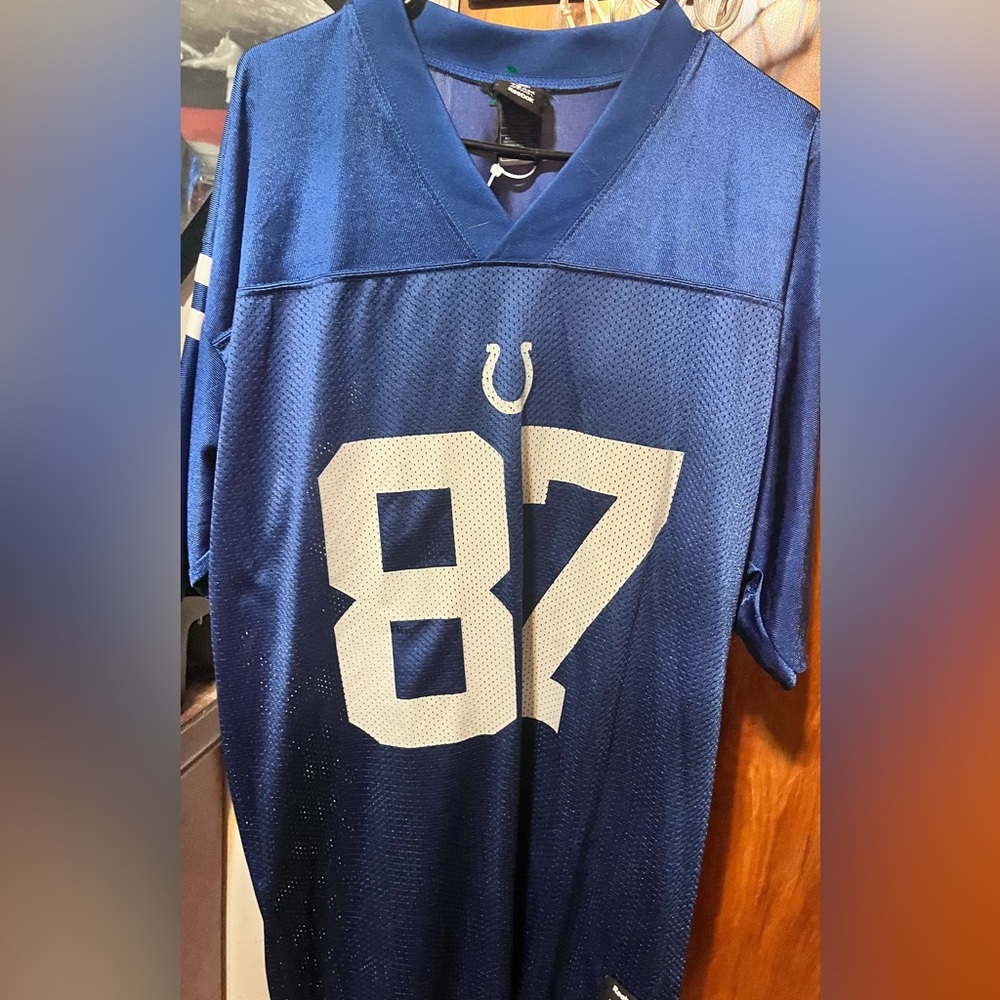 2010 Throwback NFL Indianapolis Colts Reggie Wayne Jersey #87 XXL Away Blue Wht